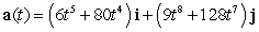 <strong>The velocity vector of a particle moving in a plane is given by . Find the acceleration vector.</strong> A) B) C) D) E)