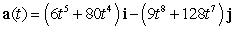 <strong>The velocity vector of a particle moving in a plane is given by . Find the acceleration vector.</strong> A) B) C) D) E)