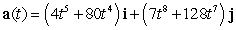 <strong>The velocity vector of a particle moving in a plane is given by . Find the acceleration vector.</strong> A) B) C) D) E)