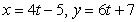 Find the arc length parameterization of the line   that has the same orientation as the given curve and uses   as a reference point.