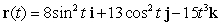 Find the parametric equations that correspond to the given vector equation:   .