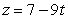 A plane is perpendicular to the line given by , , and . What are the components of the normal to the plane?