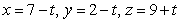 At what point does the line intersect the plane containing the point (-1, 0, 0) which is parallel to the xy-plane?