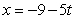 Find the vector equation of the line given the parametric form is , , and .