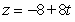 Find the vector equation of the line given the parametric form is , , and .