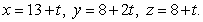 Find the point of intersection of the two lines L<sub>1:</sub> <sub> </sub> and L<sub>2</sub>:
