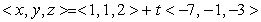 Find the parametric equations for the line whose vector form is given by .