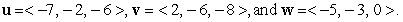 Find the scalar triple product for the vectors  