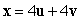 Let   . Find the vector x that satisfies   .
