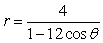 <strong>Find the polar equation for the conic that has its focus at the pole and its directrix is units to the right of the pole and its eccentricity is .</strong> A) B) C) D) E)