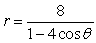 <strong>Find the polar equation for the conic that has its focus at the pole and its directrix is units above the pole and its eccentricity is .</strong> A) B) C) D) E)