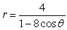 <strong>Find the polar equation for the conic that has its focus at the pole and its directrix is units above the pole and its eccentricity is .</strong> A) B) C) D) E)
