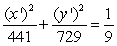 Find the ends of the minor axis of the ellipse in the x'y'-coordinate system.