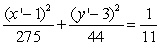 Find the center of the ellipse in the x'y'-coordinate system.