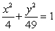 <strong>Find the equation of the ellipse with a major axis length of , a minor axis length of , center at (0, 0), and foci on the x-axis.</strong> A) B) C) D) E)