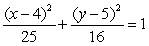 <strong>Find the equation of the ellipse with a major axis length of , a minor axis length of , center at , and foci on .</strong> A) B) C) D) E)