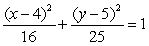 <strong>Find the equation of the ellipse with a major axis length of , a minor axis length of , center at , and foci on .</strong> A) B) C) D) E)