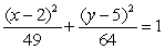 <strong>Find the equation of the ellipse with a major axis length of , a minor axis length of , center at , and foci on .</strong> A) B) C) D) E)