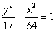 <strong>Find the equation of the hyperbola with foci and vertices units apart.</strong> A) B) C) D) E)
