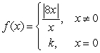 Show that cannot be made continuous for any assigned value of the constant k.
