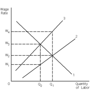 Exhibit 27-10 -Refer to Exhibit 27-10. If the firm in the exhibit is a monopsony, then the curve represented by the number 2 is its __________ curve, and the curve represented by the number 3 is its __________ curve.