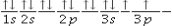 <strong>Which of the following is the correct orbital diagram for phosphorus?</strong> A)   B)   C)     D)     E)     <div style=padding-top: 35px> 