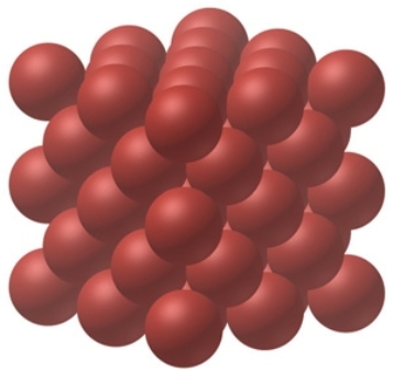<strong>Which physical state is represented in this image? </strong> A)gas B)liquid C)solid D)mixture