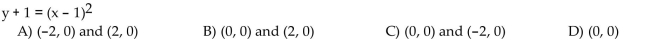 Find the x-intercepts (if any) for the graph of the quadratic function.