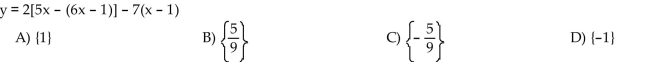 Find all values of x such that y = 0.