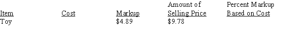 Calculate the missing information, rounding dollars to the nearest cent and percents to the nearest tenth percent: