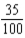 <strong>Convert to a reduced fraction, mixed number, or whole number: 3.5%</strong> A) B) C) D)
