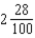 <strong>Convert to a reduced fraction, mixed number, or whole number: 228%</strong> A) B) C) D)