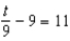 <strong>Solve the equation: </strong> A) 180 B) 2.22 C) 18 D) 11