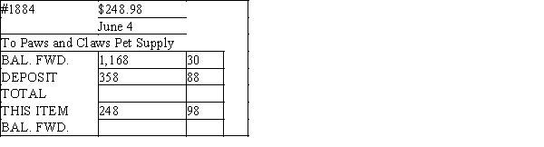 <strong>Find the amount of the new balance forward given the information on this check stub: </strong> A) $1,278.20 B) $1,058.40 C) $1,527.18 D) $1,776.16