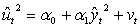 <strong>Which one of the following would be the most appropriate auxiliary regression for a Ramsey RESET test of functional form?</strong> A)   B)   C)   D)   <div style=padding-top: 35px> 