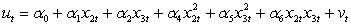 <strong>Which one of the following would be the most appropriate auxiliary regression for a Ramsey RESET test of functional form?</strong> A)   B)   C)   D)   <div style=padding-top: 35px> 