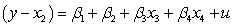 <strong>If you are interested in conducting a multiple hypotheses test to determine whether and are both unity for a regression , what would the restricted regression be?      </strong> A)   B)   C)   D)   <div style=padding-top: 35px> 