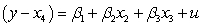 <strong>If you are interested in conducting a multiple hypotheses test to determine whether and are both unity for a regression , what would the restricted regression be?      </strong> A)   B)   C)   D)   <div style=padding-top: 35px> 