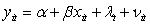 <strong>Which of the following is a mathematical expression of a time-fixed effects model?</strong> A) B) C) , D)