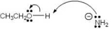 <strong>Which of the following terms describes the role of ethanol in the acid-base reaction shown? </strong> A) Brønsted-Lowry acid B) Brønsted-Lowry base C) Lewis acid D) Lewis base