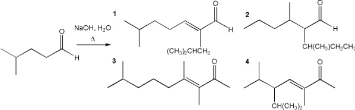 <strong>What is the major organic product obtained from the following reaction? </strong> A) 1 B) 2 C) 3 D) 4