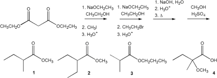 <strong>What is the major organic product obtained from the following sequence of reactions? </strong> A) 1 B) 2 C) 3 D) 4