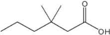 <strong>What is the IUPAC name of the following compound </strong> A) 3,3-dimethylhexanoic acid B) 2,2-dimethylpentanoic acid C) 2,2-dimethylpentanal D) 4,4-dimethyl-6-hexanoyl acid
