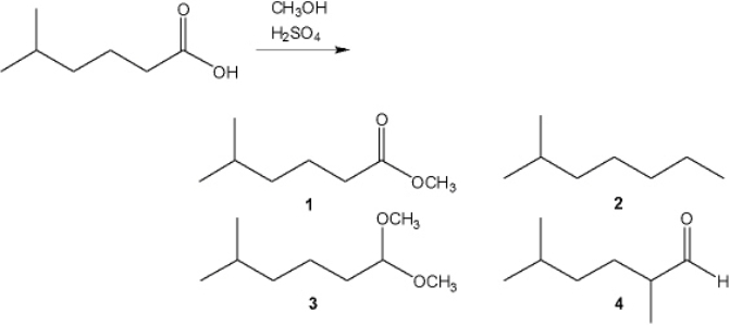<strong>What is the major organic product obtained from the following reaction? </strong> A) 1 B) 2 C) 3 D) 4