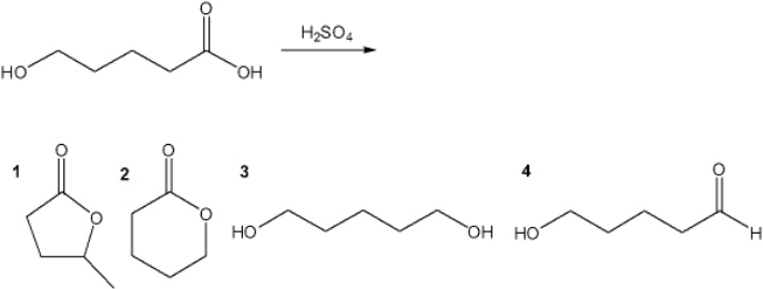 <strong>What is the major organic product obtained from the following reaction? </strong> A) 1 B) 2 C) 3 D) 4