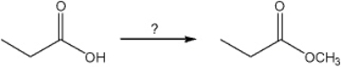 <strong>What is the best choice of reagent(s) to perform the following transformation? </strong> A) CH<sub>3</sub>OH, H<sub>2</sub>SO<sub>4</sub> B) CH<sub>3</sub>I, H<sub>2</sub>SO<sub>4</sub> C) NaOCH<sub>3</sub> D) CH<sub>3</sub>Li