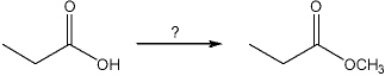 <strong>What is the best choice of reagent(s) to perform the following transformation? </strong> A) CH<sub>3</sub>I, H<sub>2</sub>SO<sub>4</sub> B) CH<sub>3</sub>MgBr C) LiOCH<sub>3</sub> D) CH<sub>2</sub>N<sub>2</sub>