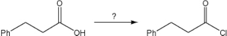 <strong>What is the best choice of reagent to perform the following transformation? </strong> A) NaCl B) HCl C) SOCl<sub>2</sub> D) Cl<sub>2</sub>