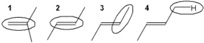 <strong>Which of the circled bonds is the strongest? </strong> A) 1 B) 2 C) 3 D) 4
