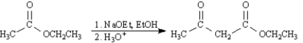 Consider the following types of reactions: 1. aldol condensation 2. Claisen condensation 3. Robinson annulation 4. Dieckmann condensation 5. Michael reaction -Classify the following reactions by placing the appropriate number in the blank. ______